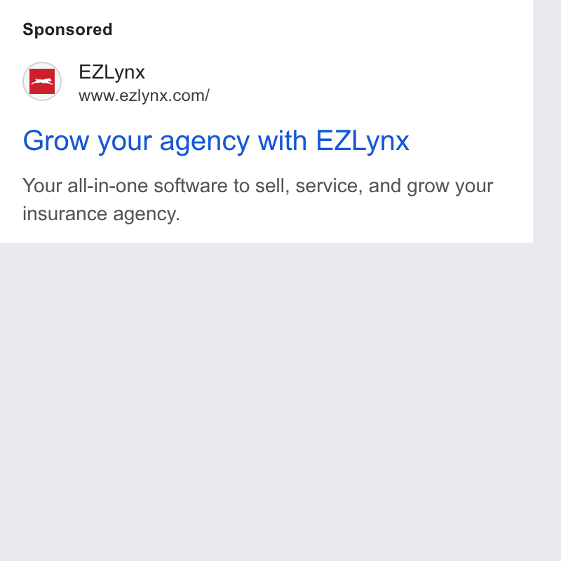 EZLynx ad on Google Ads: Grow your agency with EZLynx Your all-in-one software to sell, service, and grow your insurance agency.