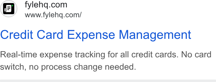 Fyle ad on Google Ads: www.fylehq.com/ Credit Card Expense Management Real-time expense tracking for all credit cards. No card switch, no process change needed.