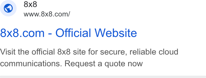 8x8 ad on Google Ads