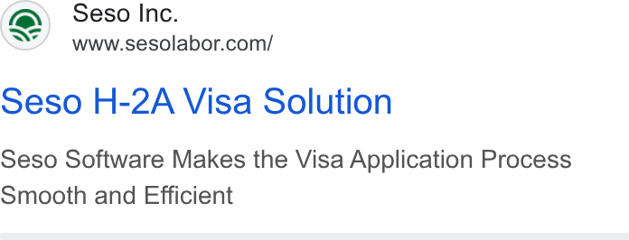 Seso ad on Google Ads: Seso H-2A Visa Solution Seso Software Makes the Visa Application Process Smooth and Efficient