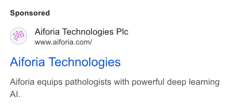 Aiforia ad on Google Ads: Aiforia Technologies Aiforia equips pathologists with powerful deep learning Al.
