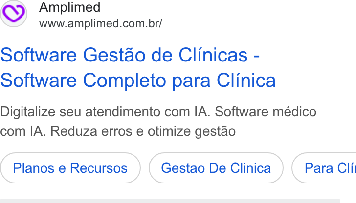 Amplimed ad on Google Ads: software Gestao de Clinicas - Software Completo para Clinica Digitalize seu atendimento com IA. Software médico com IA. Reduza erros e otimize gestao Gestao De Clinica } ( Para Cli