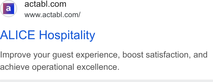 Actabl ad on Google Ads: www.actabl.com/ ALICE Hospitality Improve your guest experience, boost satisfaction, and achieve operational excellence.