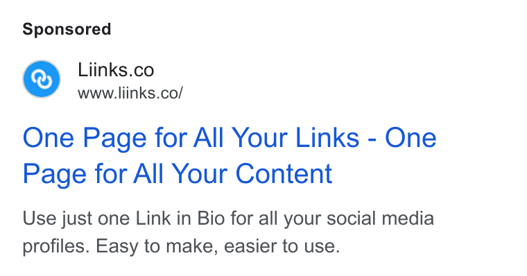 EMR USA ad on Google Ads: www.liinks.co/ One Page for All Your Links - One Page for All Your Content Use just one Link in Bio for all your social media profiles. Easy to make, easier to use.