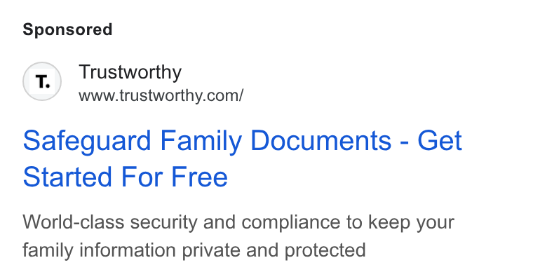 Trustworthy ad on Google Ads: Safeguard Family Documents - Get Started For Free World-class security and compliance to keep your family information private and protected