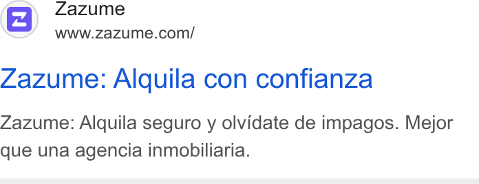 Zazume ad on Google Ads: Zazume: Alquila con confianza Zazume: Alquila seguro y olvidate de impagos. Mejor que una agencia inmobiliaria.