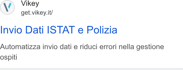 Vikey ad on Google Ads: Invio Dati ISTAT e Polizia Automatizza invio dati e riduci errori nella gestione ospiti