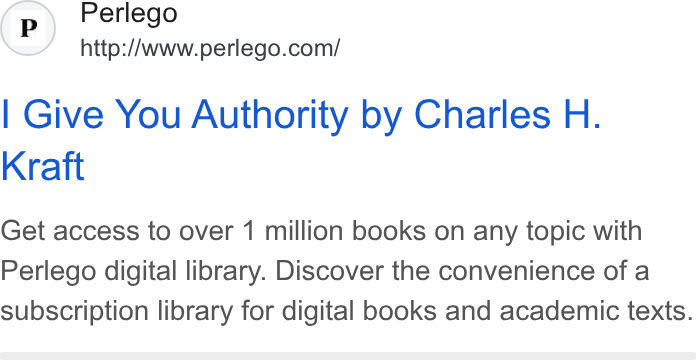 Perlego ad on Google Ads: Give You Authority by Charles H. Kraft Get access to over 1 million books on any topic with Perlego digital library. Discover the convenience of a subscription library for digital books and academic texts.