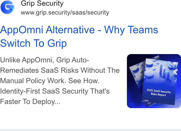 Grip Security ad