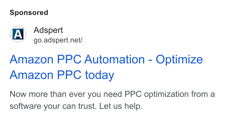 Adspert ad on Google Ads: Amazon PPC Automation - Optimize Amazon PPC today Now more than ever you need PPC optimization from a software your can trust. Let us help.