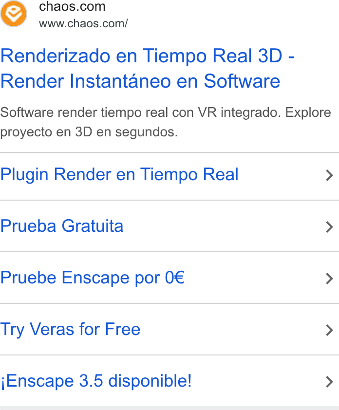 Chaos ad on Google Ads: www.chaos.com/ Renderizado en Tiempo Real 3D - Render Instantaneo en Software Software render tiempo real con VR integrado. Explore proyecto en 3D en segundos. Plugin Render en Tiempo Real > Prueba Gratuita > Pruebe Enscape por 0€ > Try Veras for Free > j Enscape 3.5 disponible! >
