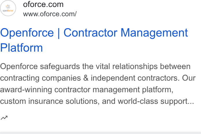 Openforce ad on Google Ads: www.oforce.com/ Openforce | Contractor Management Platform Openforce safeguards the vital relationships between contracting companies & independent contractors. Our award-winning contractor management platform, custom insurance solutions, and world-class support... nw