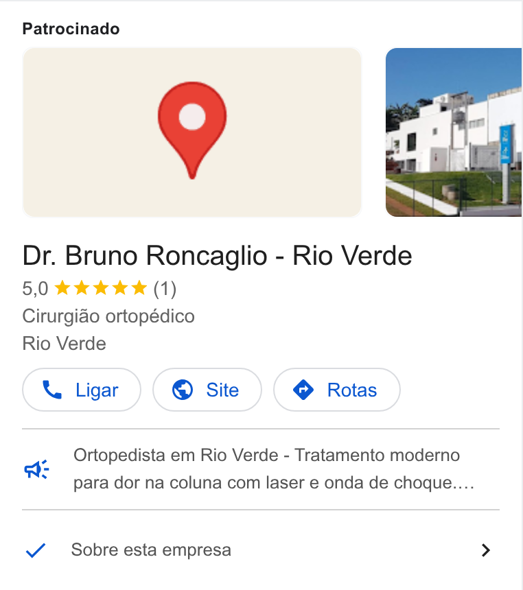 LearnTube.ai ad on Google Ads: Patrocinado Dr. Bruno Roncaglio - Rio Verde 5,0 & kkk & (1) Cirurgiao ortopédico Rio Verde Ortopedista em Rio Verde - Tratamento moderno para dor na coluna com laser e onda de choque.... Sobre esta empresa >
