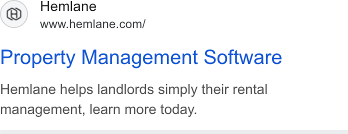 Hemlane ad on Google Ads: Property Management Software Hemlane helps landlords simply their rental management, learn more today.