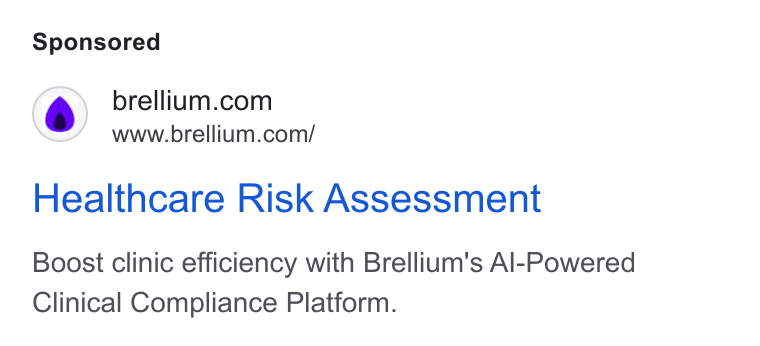 Brellium ad on Google Ads: www.brellium.com/ Healthcare Risk Assessment Boost clinic efficiency with Brellium's Al-Powered Clinical Compliance Platform.