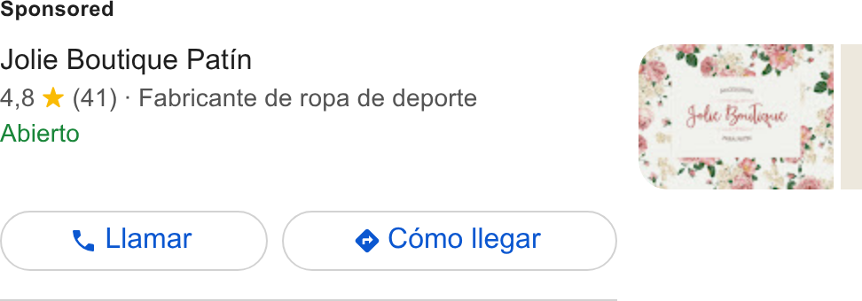 Linktree ad on Google Ads: Jolie Boutique Patin 4,8 * (41) - Fabricante de ropa de deporte Abierto Sees yo oa ra ao ge