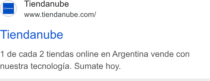Tiendanube ad on Google Ads: Tiendanube 1 de cada 2 tiendas online en Argentina vende con nuestra tecnologia. Sumate hoy.