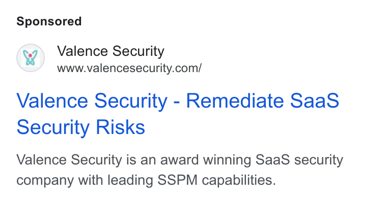 Valence Security ad