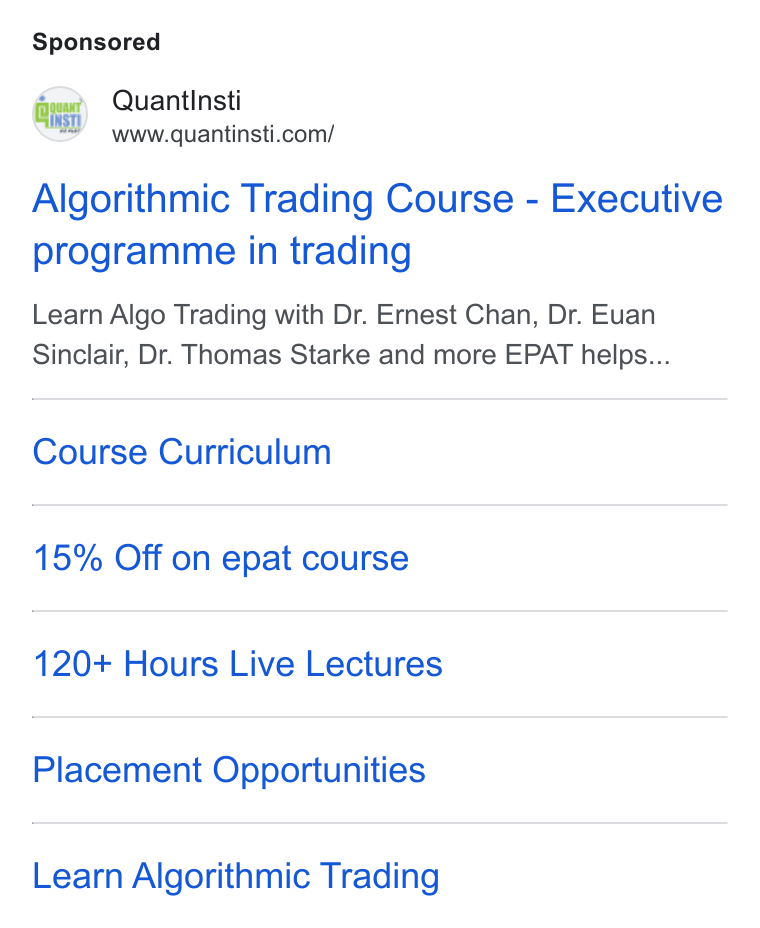 QuantInsti Quantitative Learning Private Limited ad creative