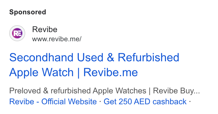 REVIBE TECHNOLOGY FZ-LLC ad creative
