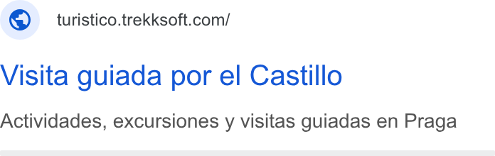 TrekkSoft ad on Google Ads: Visita guiada por el Castillo Actividades, excursiones y visitas guiadas en Praga