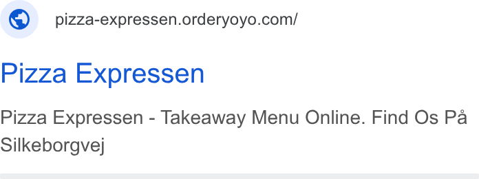 OrderYOYO ad on Google Ads: Pizza Expressen Pizza Expressen - Takeaway Menu Online. Find Os Pa Silkeborgvej