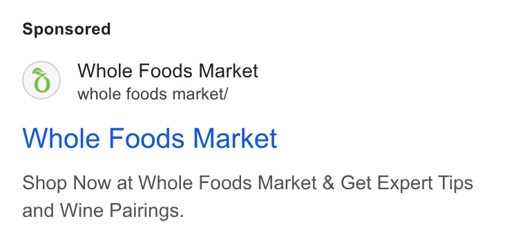 Whole Foods Market ad on Google Ads: Whole Foods Market whole foods market/ Whole Foods Market Shop Now at Whole Foods Market & Get Expert Tips and Wine Pairings.