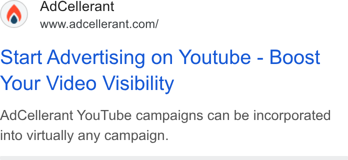 AdCellerant ad on Google Ads: otart Advertising on Youtube - Boost Your Video Visibility Ad Cellerant You Tube campaigns can be incorporated into virtually any campaign.