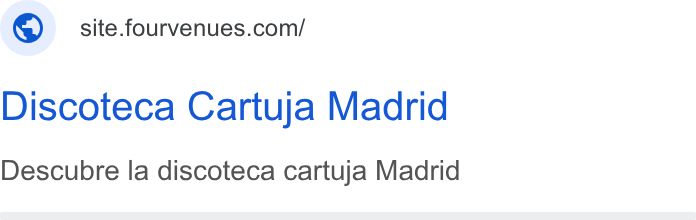 Fourvenues ad on Google Ads: Discoteca Cartuja Madrid Descubre la discoteca cartuja Madrid