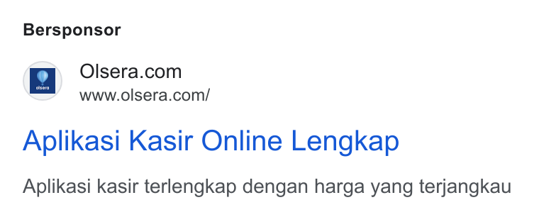 Olsera ad on Google Ads: www.olsera.com/ Aplikasi Kasir Online Lengkap Aplikasi kasir terlengkap dengan harga yang terjangkau