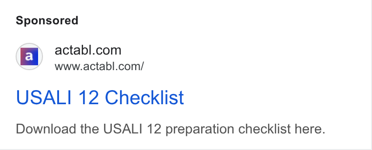 Actabl ad on Google Ads: www.actabl.com/ USALI 12 Checklist Download the USALI 12 preparation checklist here.