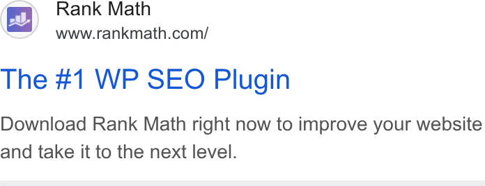 Rank Math ad on Google Ads: The #1 WP SEO Plugin Download Rank Math right now to improve your website and take it to the next level.