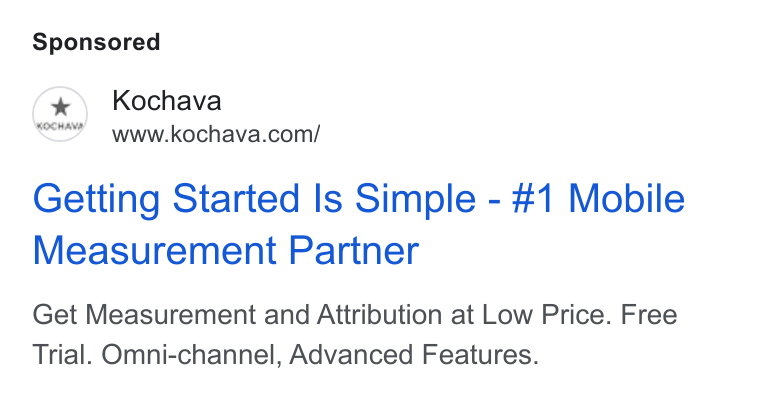 Kochava ad on Google Ads: Getting Started Is Simple - #1 Mobile Measurement Partner Get Measurement and Attribution at Low Price. Free Trial. Omni-channel, Advanced Features.