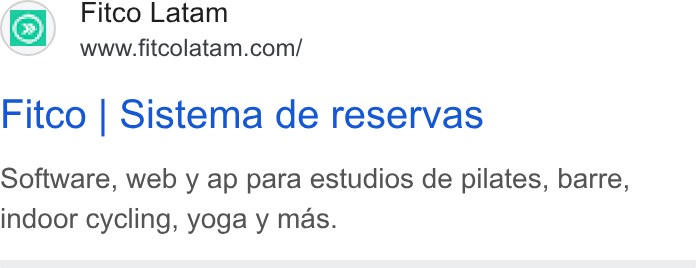 FITCO ad on Google Ads: Fitco | Sistema de reservas Software, web y ap para estudios de pilates, barre, indoor cycling, yoga y mas.