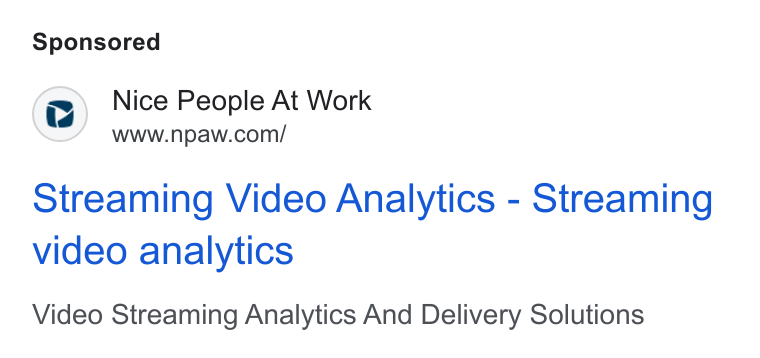NPAW ad on Google Ads: streaming Video Analytics - Streaming video analytics Video Streaming Analytics And Delivery Solutions