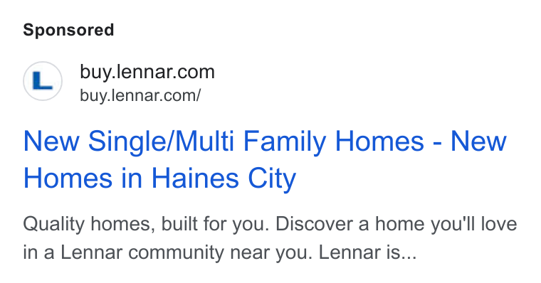 Lennar ad on Google Ads: buy.lennar.com/ New Single/Multi Family Homes - New Homes in Haines City Quality homes, built for you. Discover a home you'll love in a Lennar community near you. Lennar is...