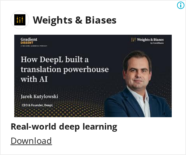 Weights & Biases Google ad: Display image ad