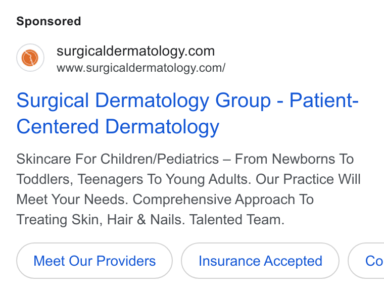 Surgical Dermatology Group - Birmingham ad creative