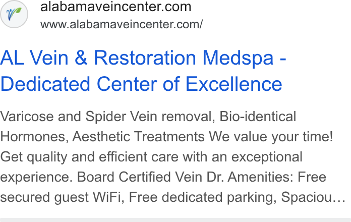 Alabama Vein & Restoration Medspa ad creative