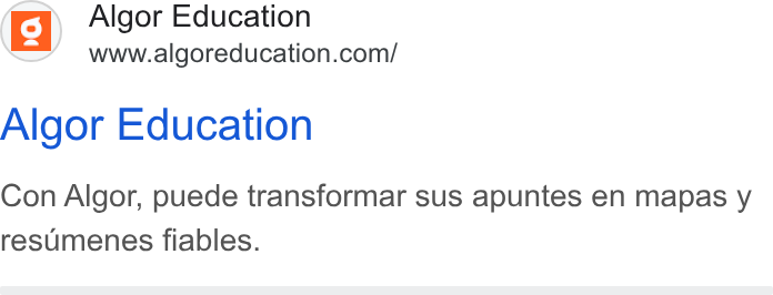 Algor ad on Google Ads: Algor Education Con Algor, puede transformar sus apuntes en mapas y resumenes fiables.