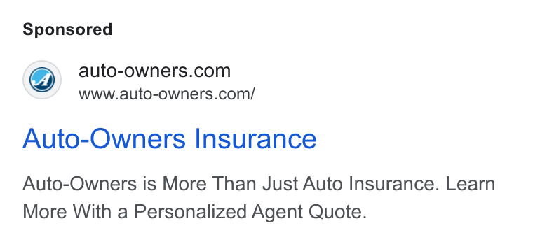 Auto-Owners Insurance ad on Google Ads: www.auto-owners.com/ Auto-Owners Insurance Auto-Owners is More Than Just Auto Insurance. Learn More With a Personalized Agent Quote.