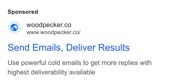 Woodpecker.co ad on Google Ads: www.woodpecker.co/ Send Emails, Deliver Results Use powerful cold emails to get more replies with highest deliverability available