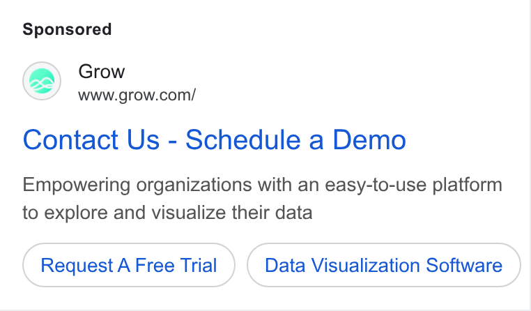 Grow.com ad on Google Ads: Contact Us - Schedule a Demo Empowering organizations with an easy-to-use platform to explore and visualize their data Request A Free Trial Data Visualization Software