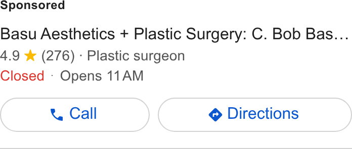 Basu Aesthetics + Plastic Surgery ad creative