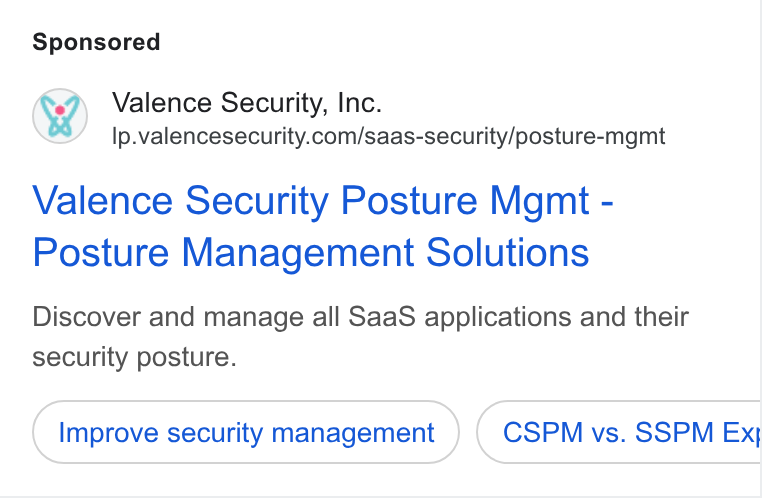 Valence Security ad
