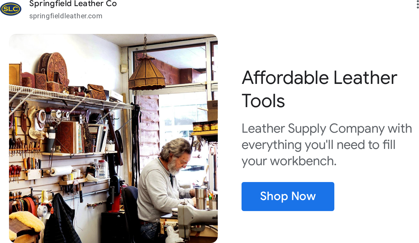 K&B Leather Co — Google Display Ad (image, 151 days)