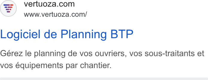 Vertuoza ad on Google Ads: www.vertuoza.com/ Logiciel de Planning BTP Gérez le planning de vos ouvriers, vos sous-traitants et vos equipements par chantier.