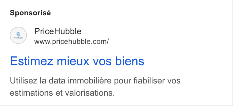 PriceHubble ad on Google Ads: Sponsorisé Estimez mieux vos biens Utilisez la data immobiliére pour fiabiliser vos estimations et valorisations.
