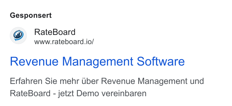 RateBoard ad on Google Ads: Gesponsert Rate Board www.rateboard.io/ Revenue Management Software Erfahren Sie mehr Uber Revenue Management und Rate Board - jetzt Demo vereinbaren