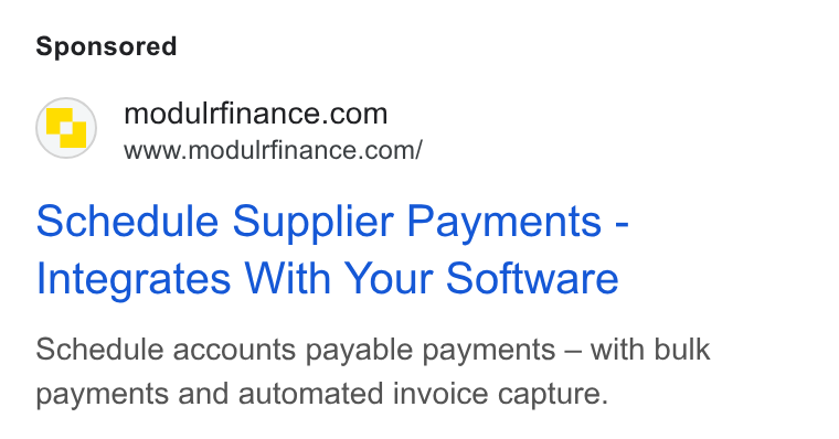 Modulr ad on Google Ads: www.modulrfinance.com/ Schedule Supplier Payments - Integrates With Your Software Schedule accounts payable payments — with bulk payments and automated invoice capture.